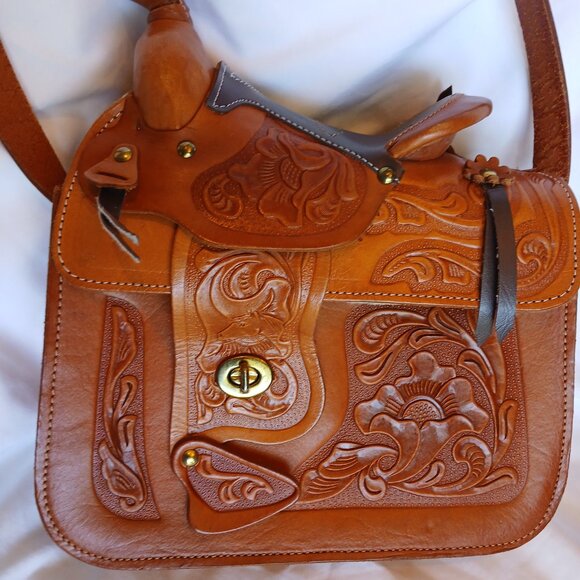 Western Saddle Purse Leather Handbag - Gently used - Picture 3 of 8